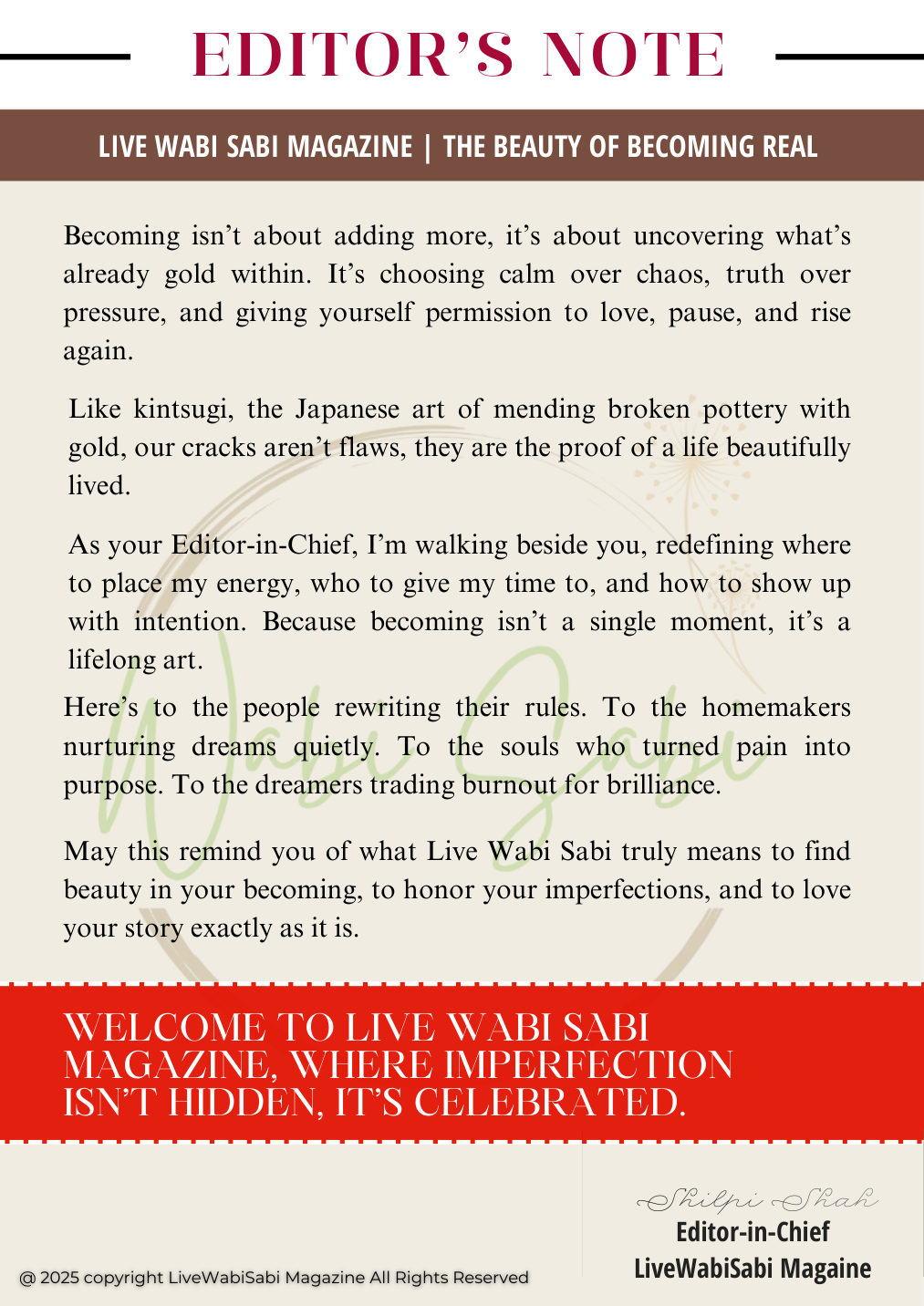 LiveWabiSabi Magazine – Premiere Season: The Beauty of Becoming Real — page 4
