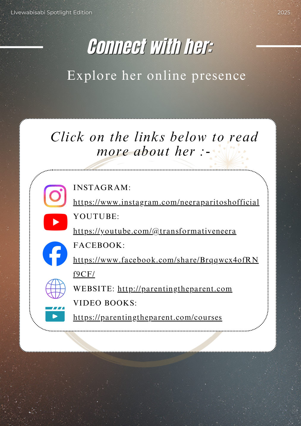 LiveWabiSabi Spotlight Edition: Neera Paritosh – Parenting the Parent — page 15