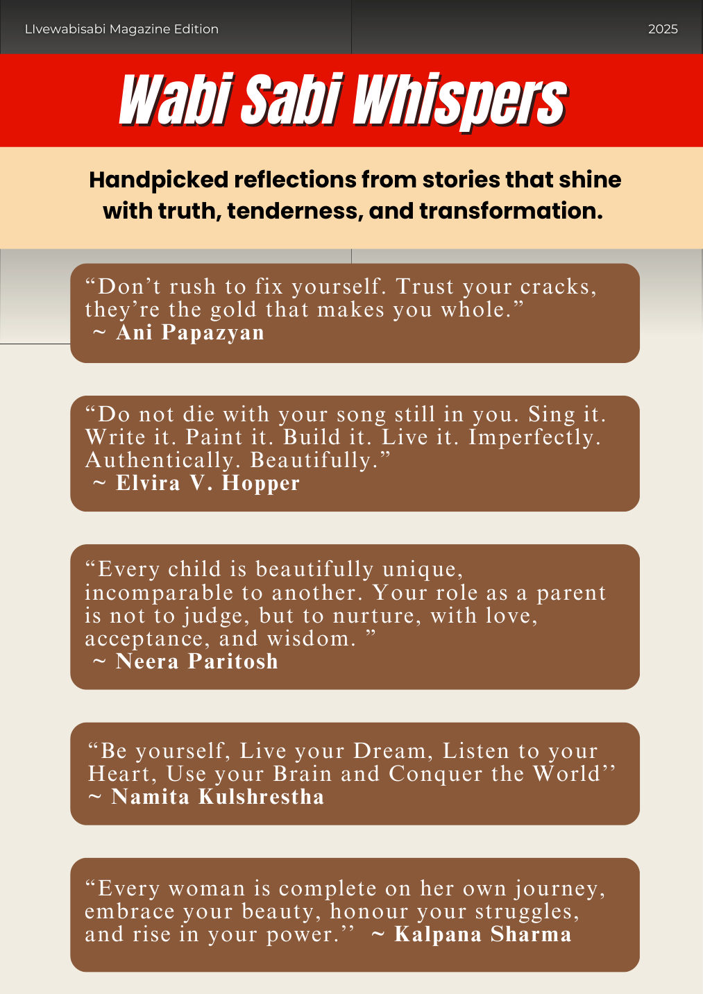 LiveWabiSabi Magazine – Premiere Season: The Beauty of Becoming Real — page 16