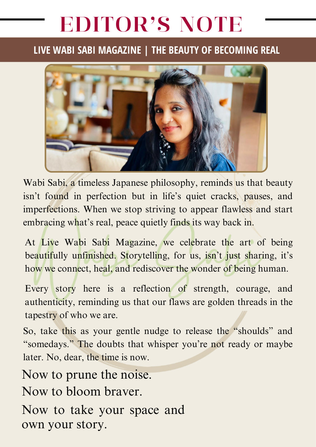 LiveWabiSabi Magazine – Premiere Season: The Beauty of Becoming Real — page 3