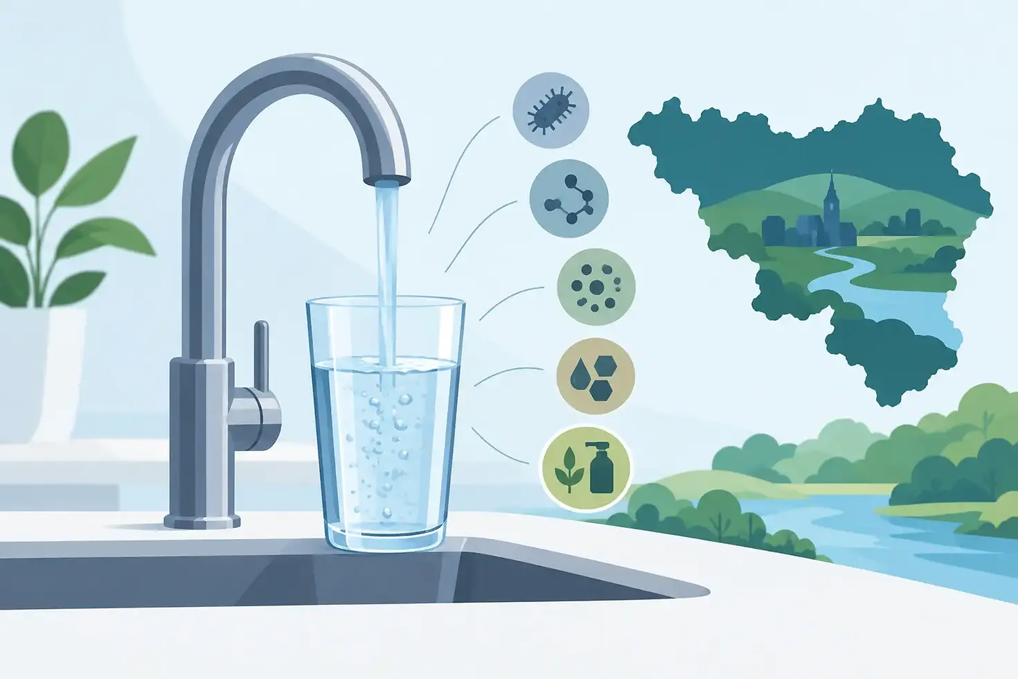 Polluants dans l’eau du robinet en Wallonie