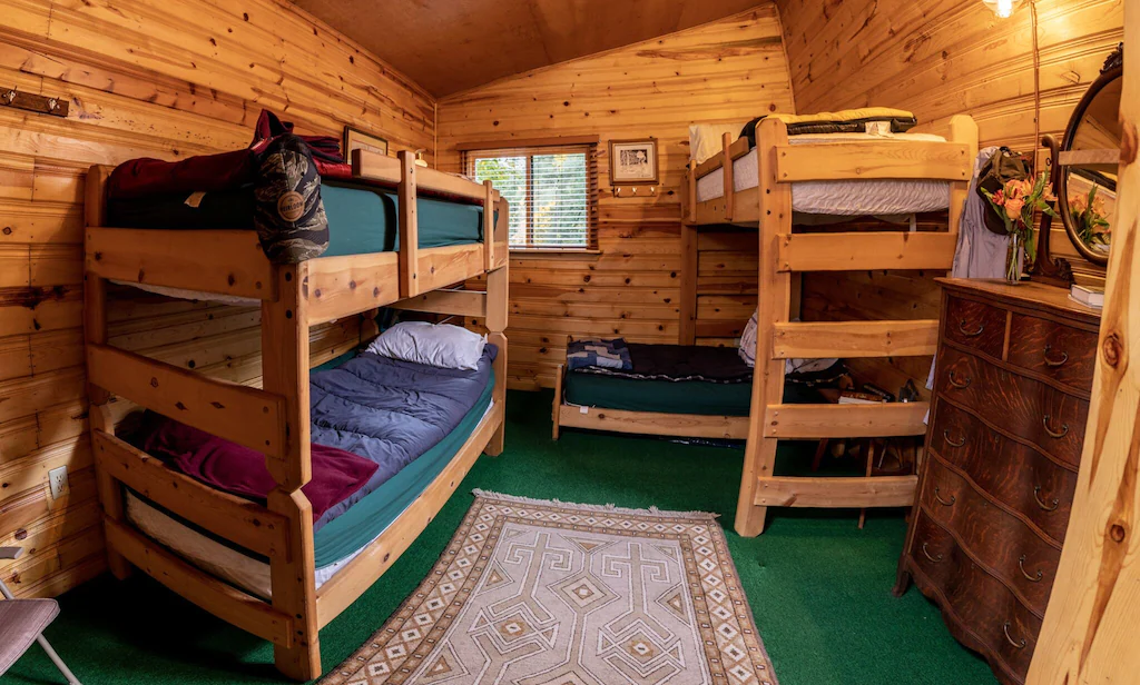 Guest accommodations at the Welch Cabin
