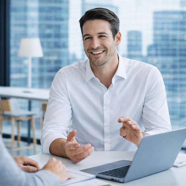Consultant explaining business concept