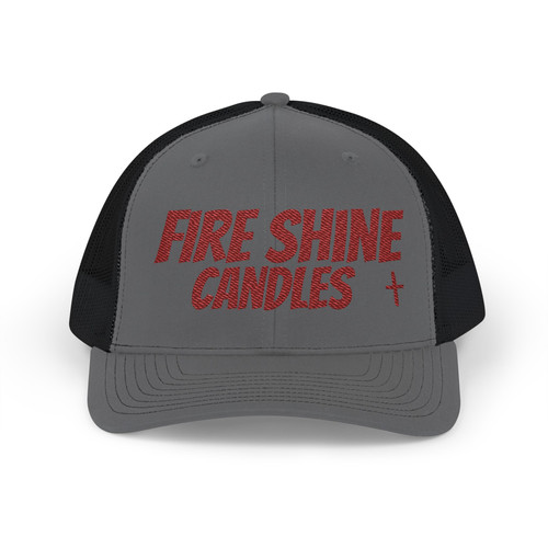 Embroidered Trucker Hat with Cross | Fire Shine Candles