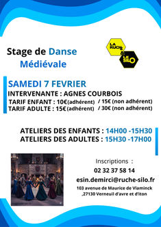Danses et rythmes du temps des châteaux - Un stage de danse médiévale le 07 février à la Ruche