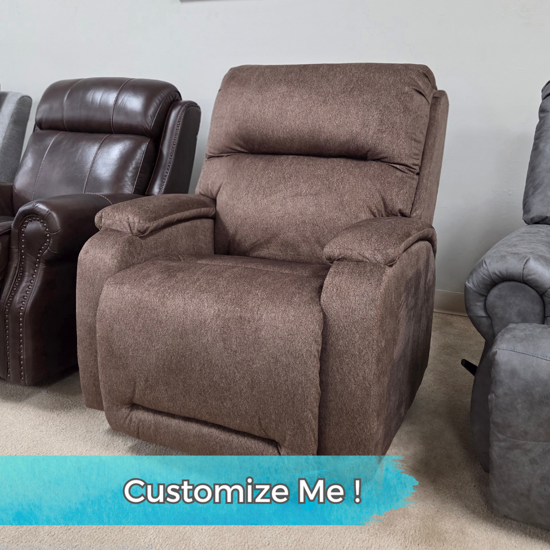 Maverly Power Rocker Recliner w/ Adjustable Headrest in Fabric: Cafe