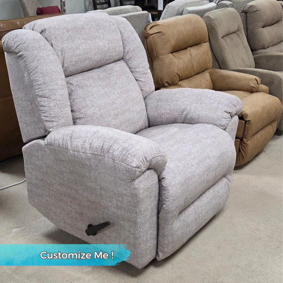 Gigantor "Beast" Manual Rocker Recliner in Fabric: Wheat