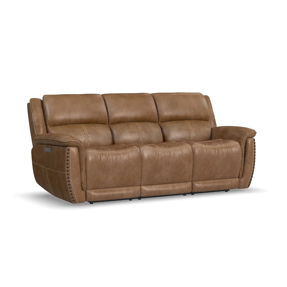 Thumbnail: Beau Power Reclining Sofa w/ Adj. Headrests in Fabric: Silt by Flexsteel
