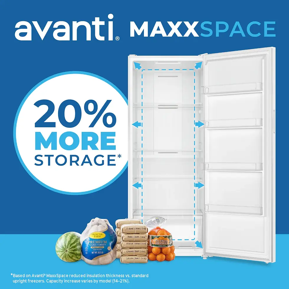 Thumbnail: Avanti MaxxSpace Garage-Ready 23 cu. ft. Convertible Upright Freezer