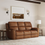 Thumbnail: Henry Power Reclining Sofa w/ Adjustable Headrests & Lumbar in Leather - Caramel