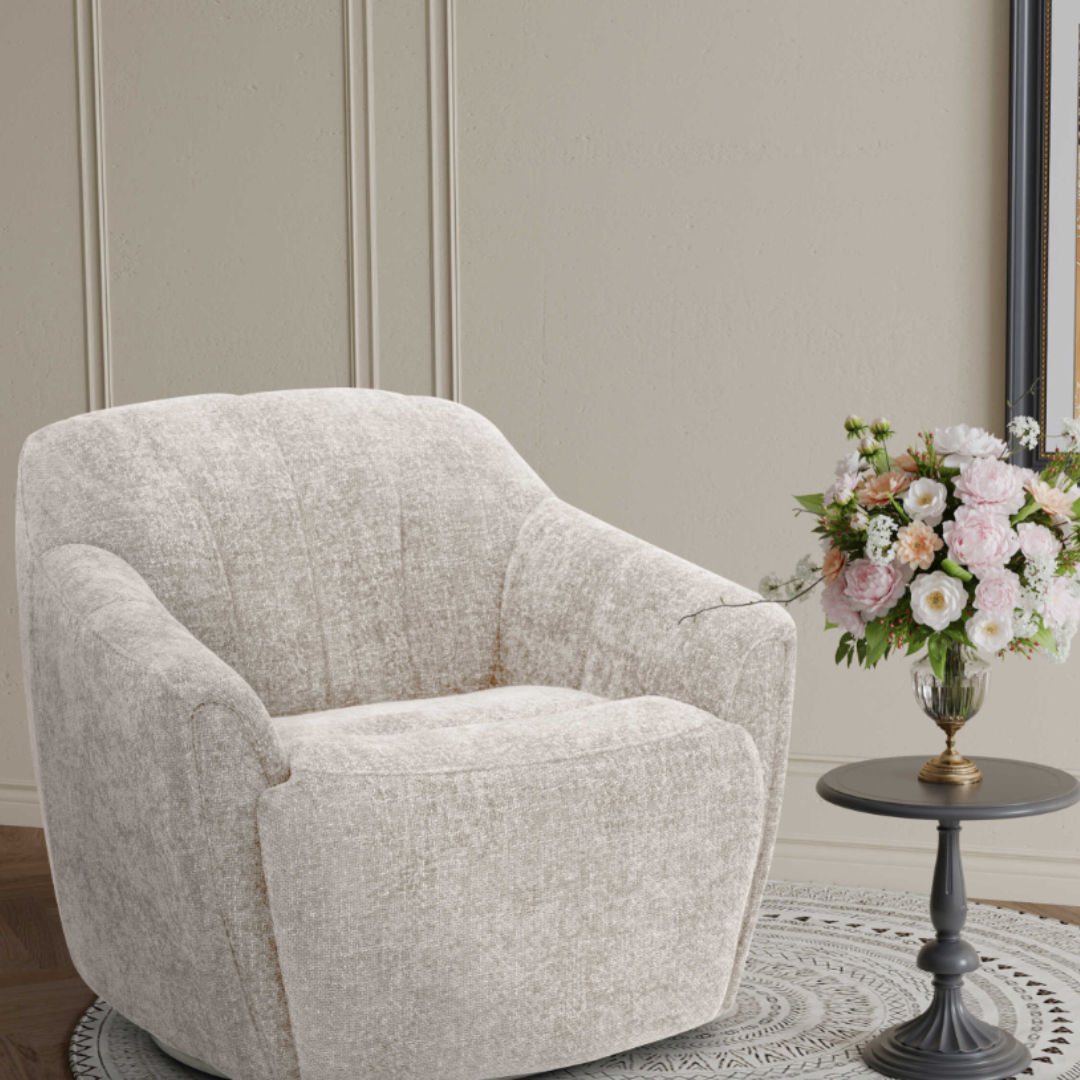 Millie Power Swivel Accent W/ Footrest