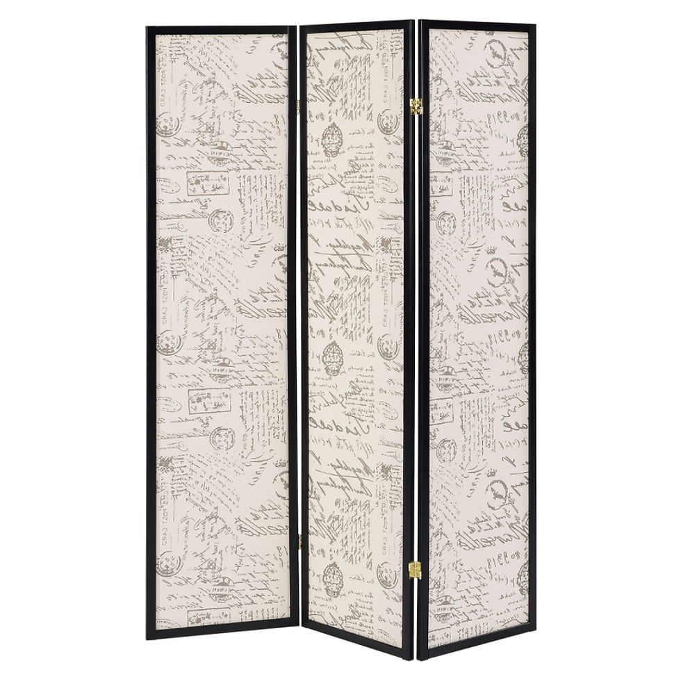 Thumbnail: Felice 3 Panel Room Divider Folding Screen W French Script