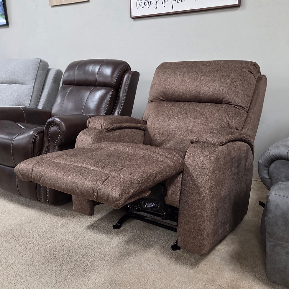 Thumbnail: Maverly Power Rocker Recliner w/ Adjustable Headrest in Fabric: Cafe