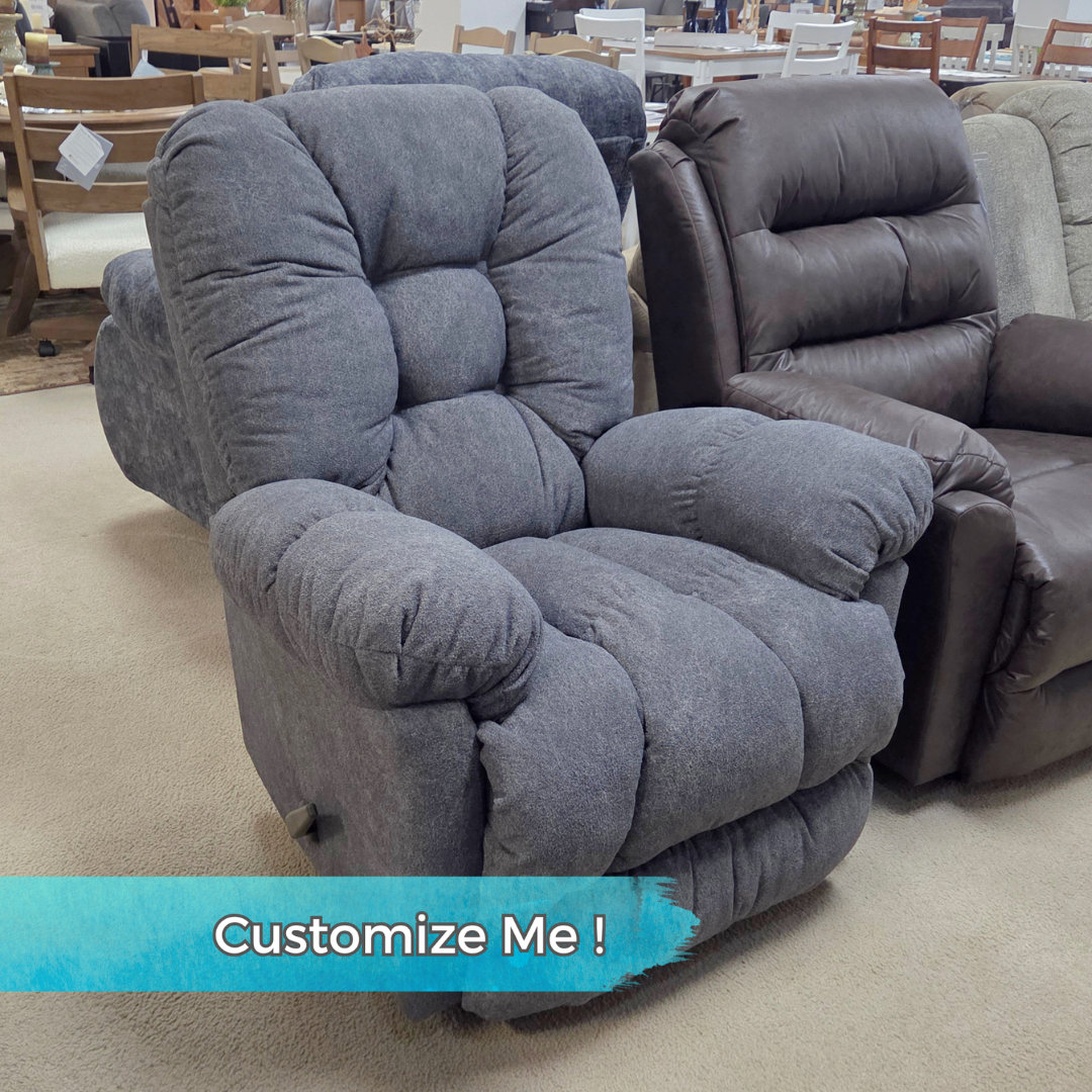 Orlando Manual Rocker Recliner in Fabric: Gravel