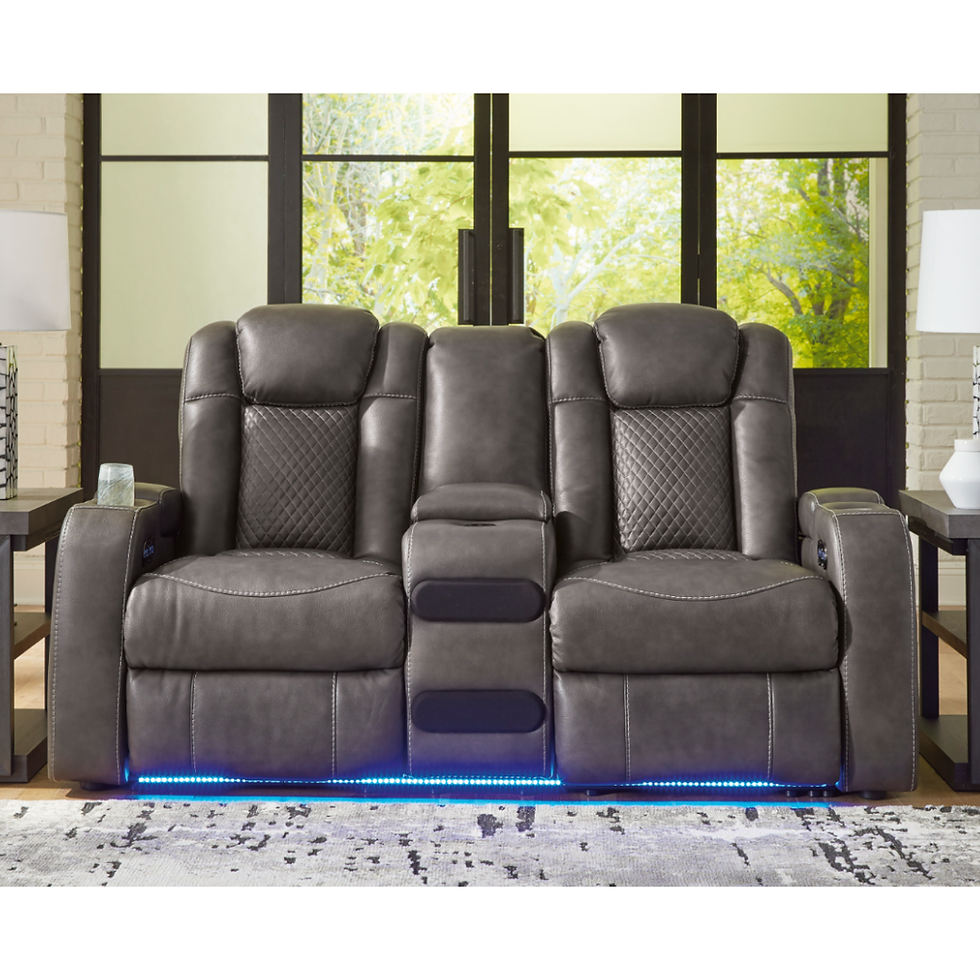 Thumbnail: Fyne-Dyme Power Loveseat W Console and Adj Headrest