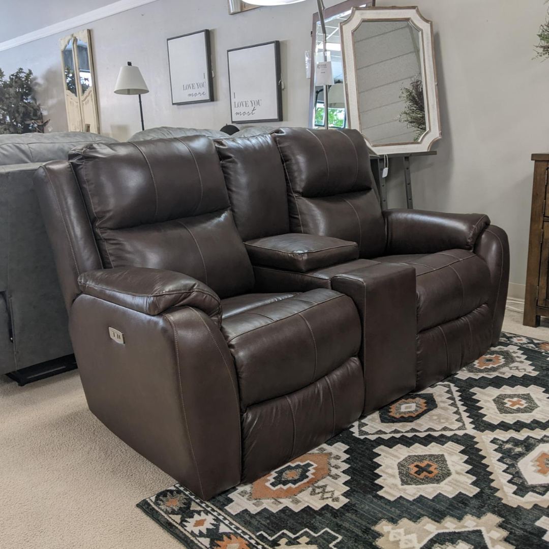 Marquis Power Space Saver Loveseat w Console, Adj. Headrest & Wireless Charging