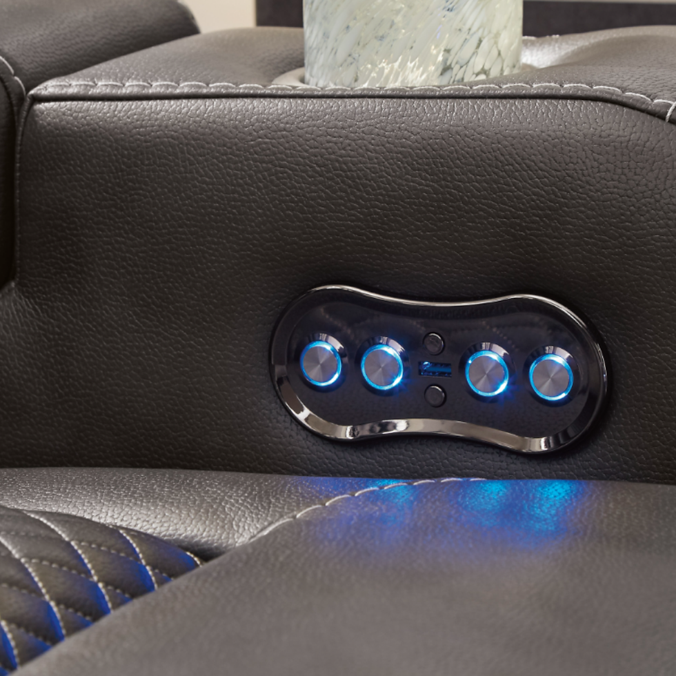 Thumbnail: Fyne-Dyme Power Loveseat W Console and Adj Headrest