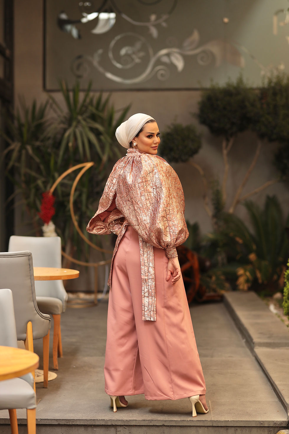 Thumbnail: Pink Jumpsuit with cape
