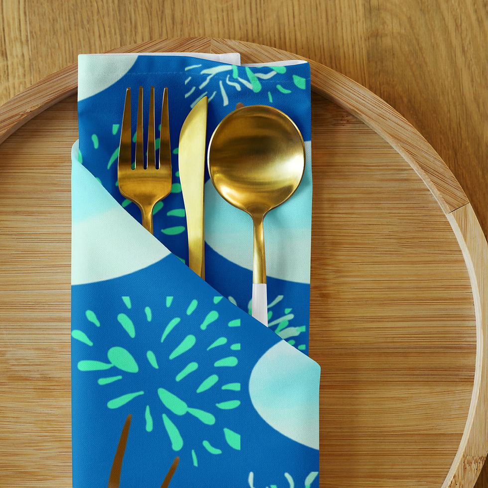 Thumbnail: The Heirloom Napkin in Marisol- Lagoon Tide