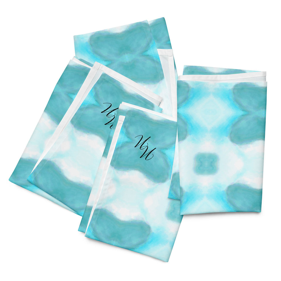 Thumbnail: The Heirloom Napkin in Celeste Watermark