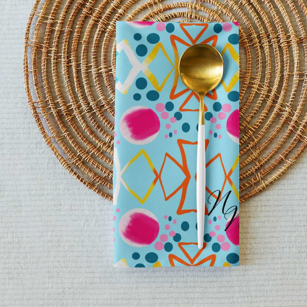 Thumbnail: The Heirloom Napkin in Vivi's Vibe- Azure Melody