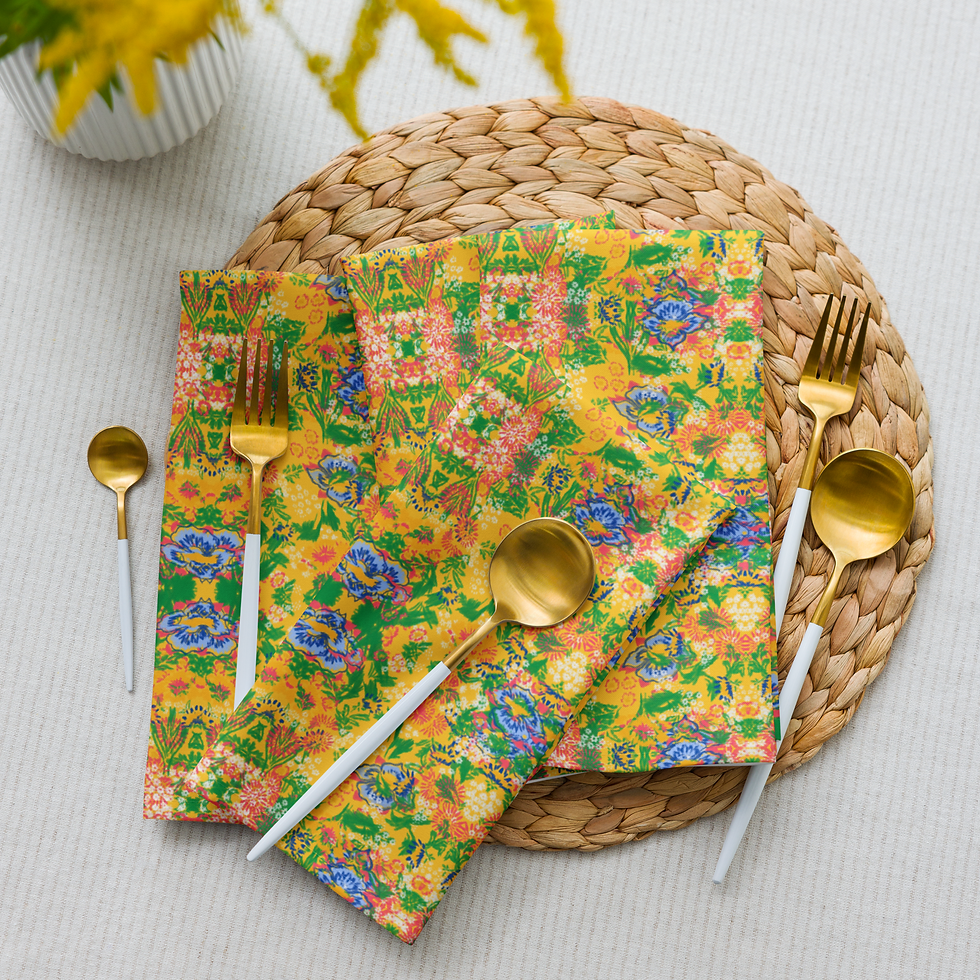 Golden Floral Cloth napkin set