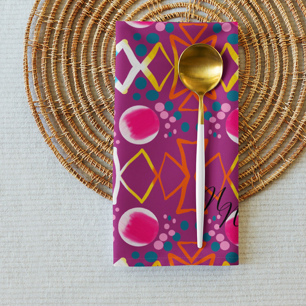 Thumbnail: The Heirloom Napkin in Vivi's Vibe- Violet Rhapsody