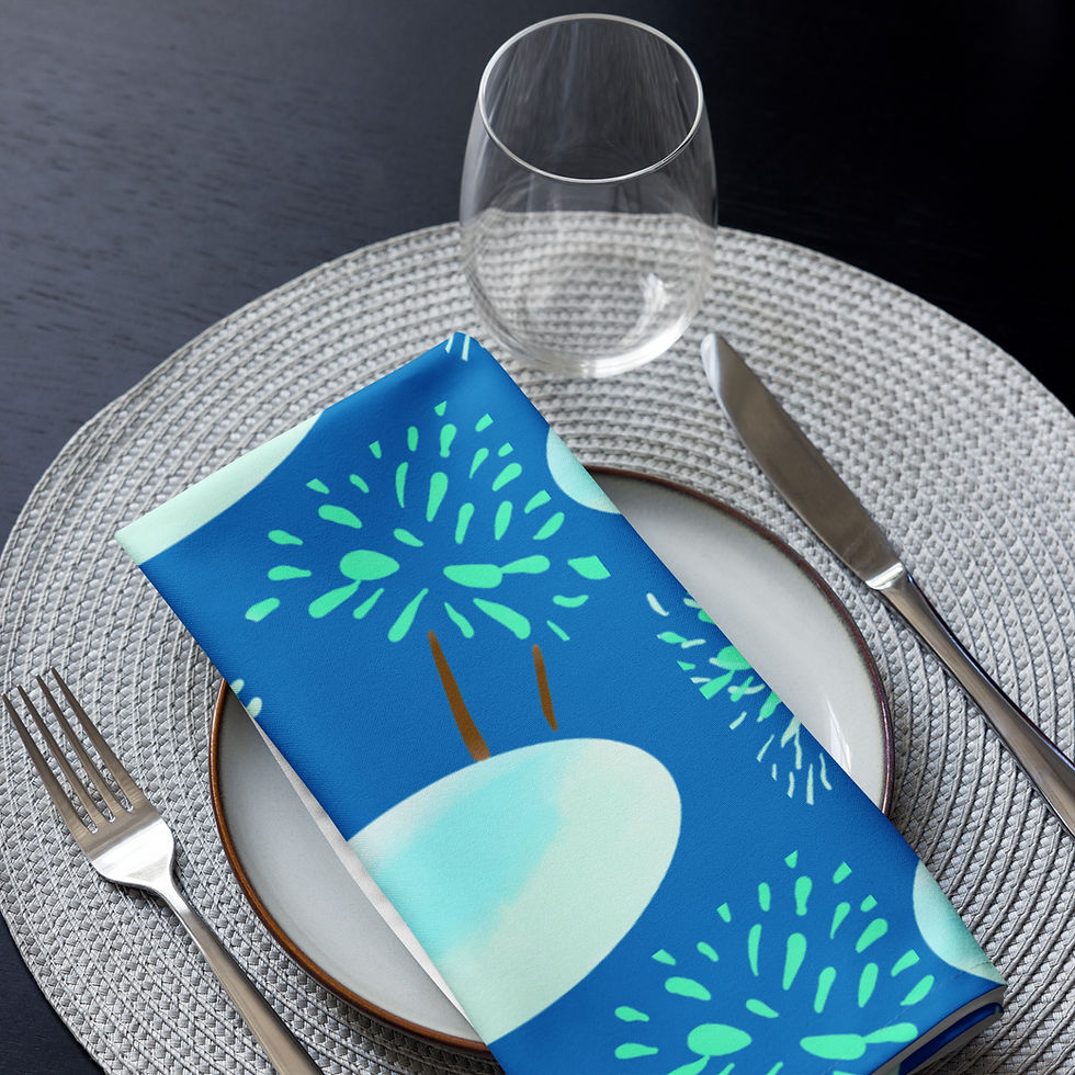 Thumbnail: The Heirloom Napkin in Marisol- Lagoon Tide