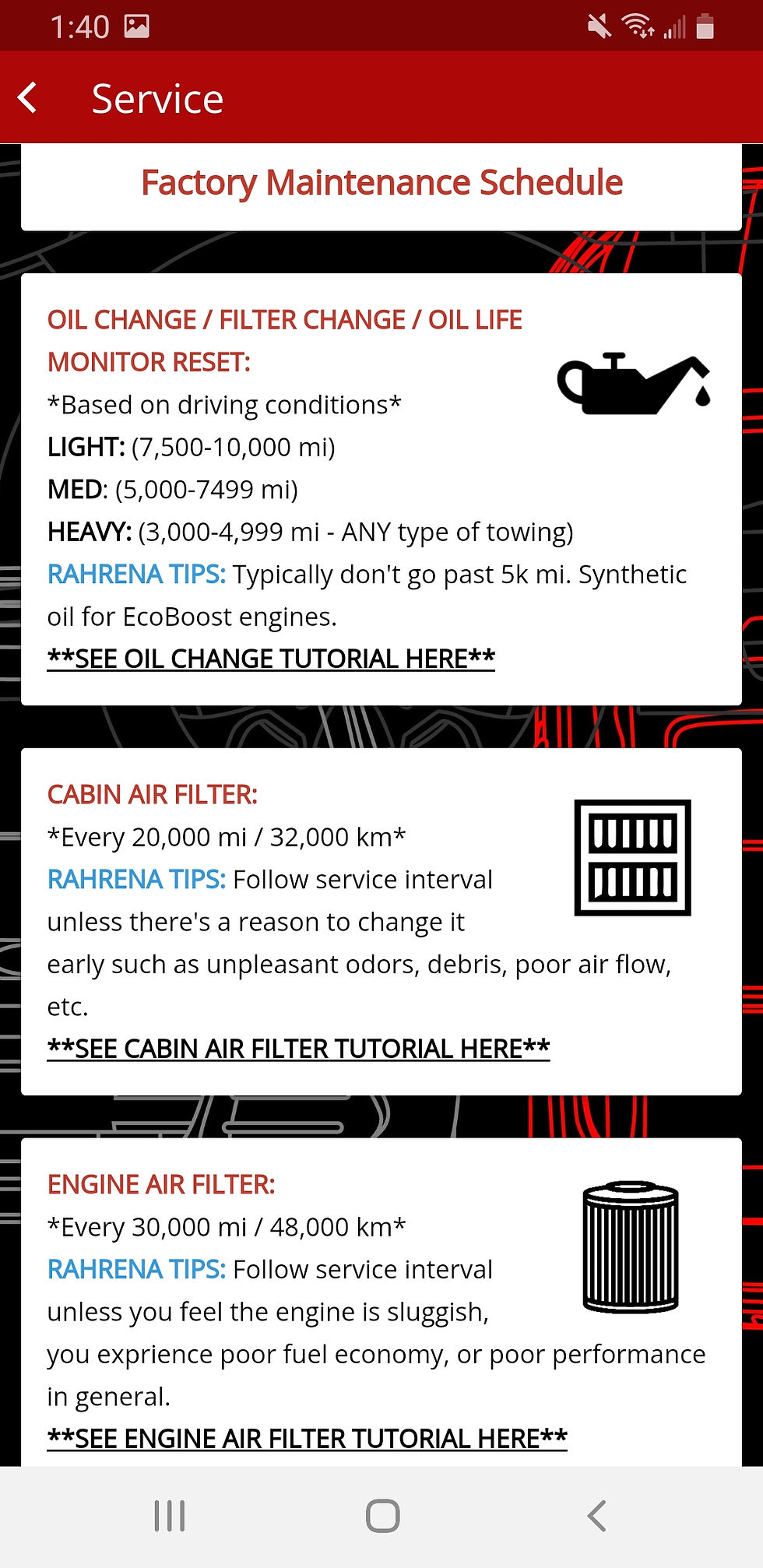 Service Intervals