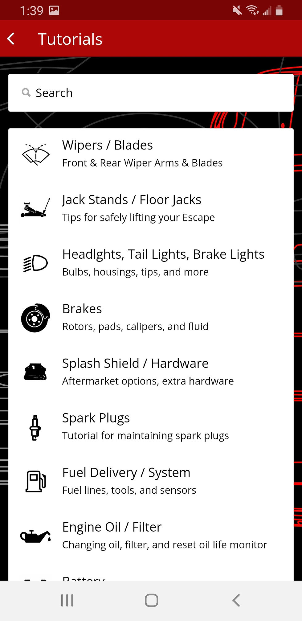 Tutorials Menu