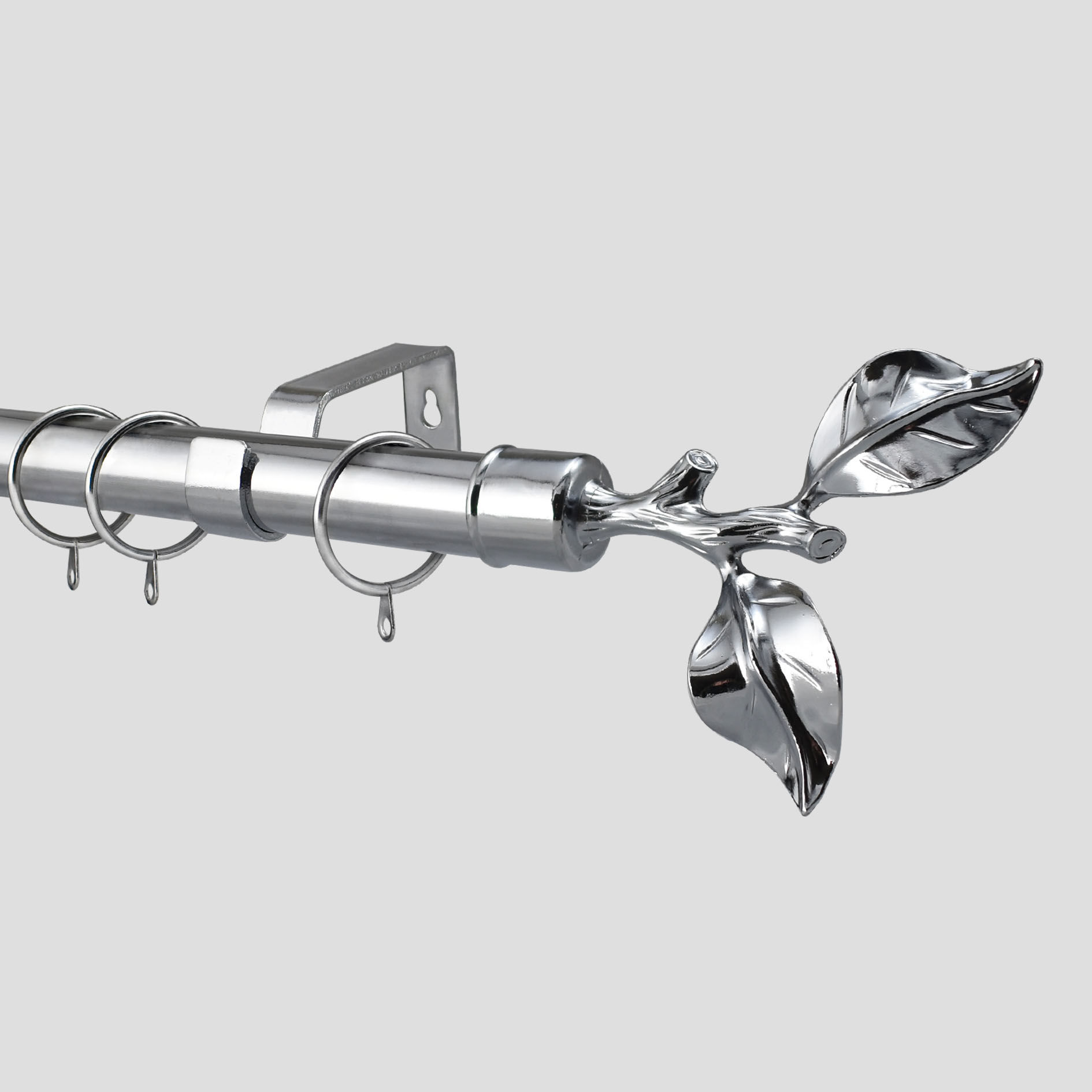 28mm and 19mm Polished Chrome Rings Curtain Pole Tallinn Finial