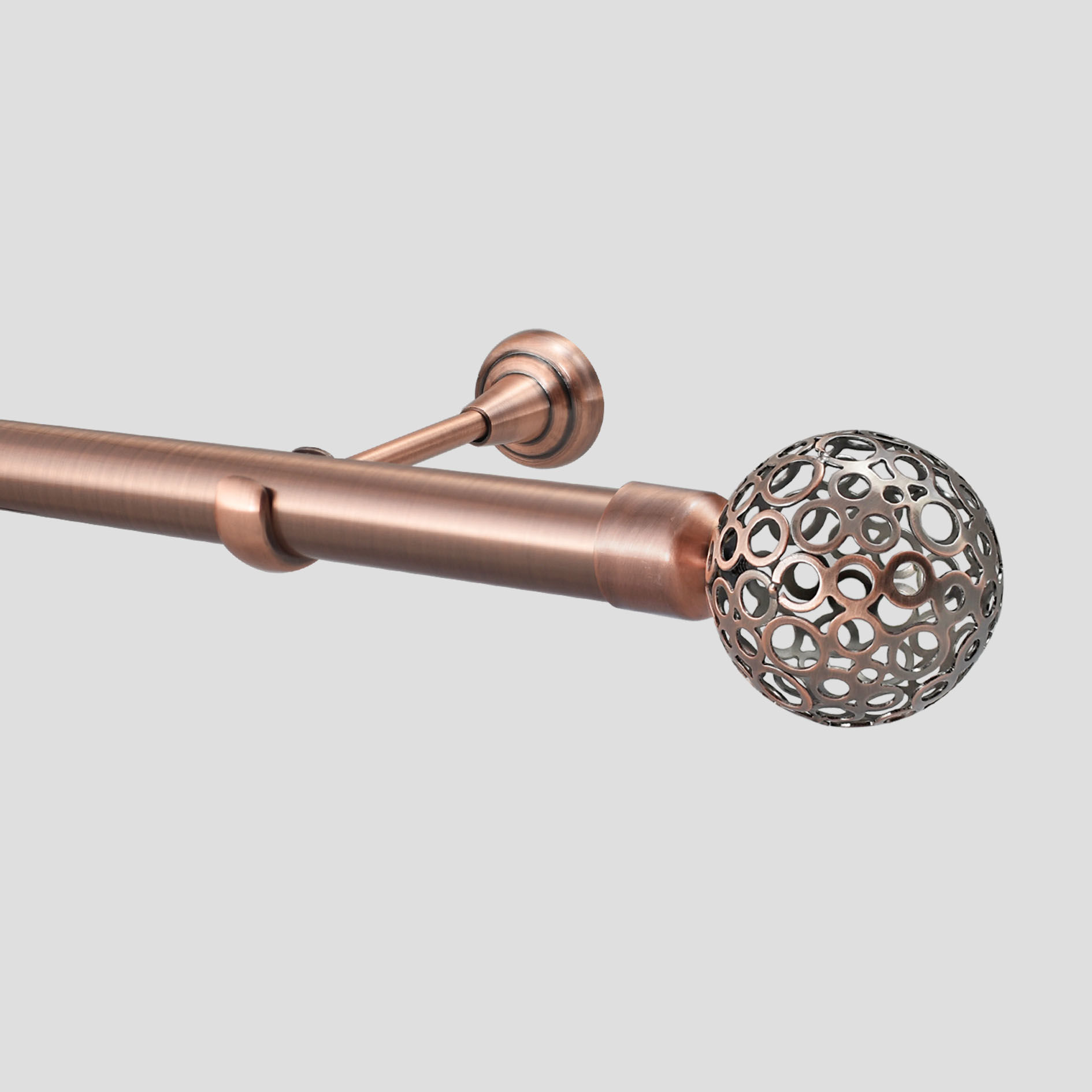 28mm Antique Copper Designer Eyelet Curtain Pole Osaka Finial