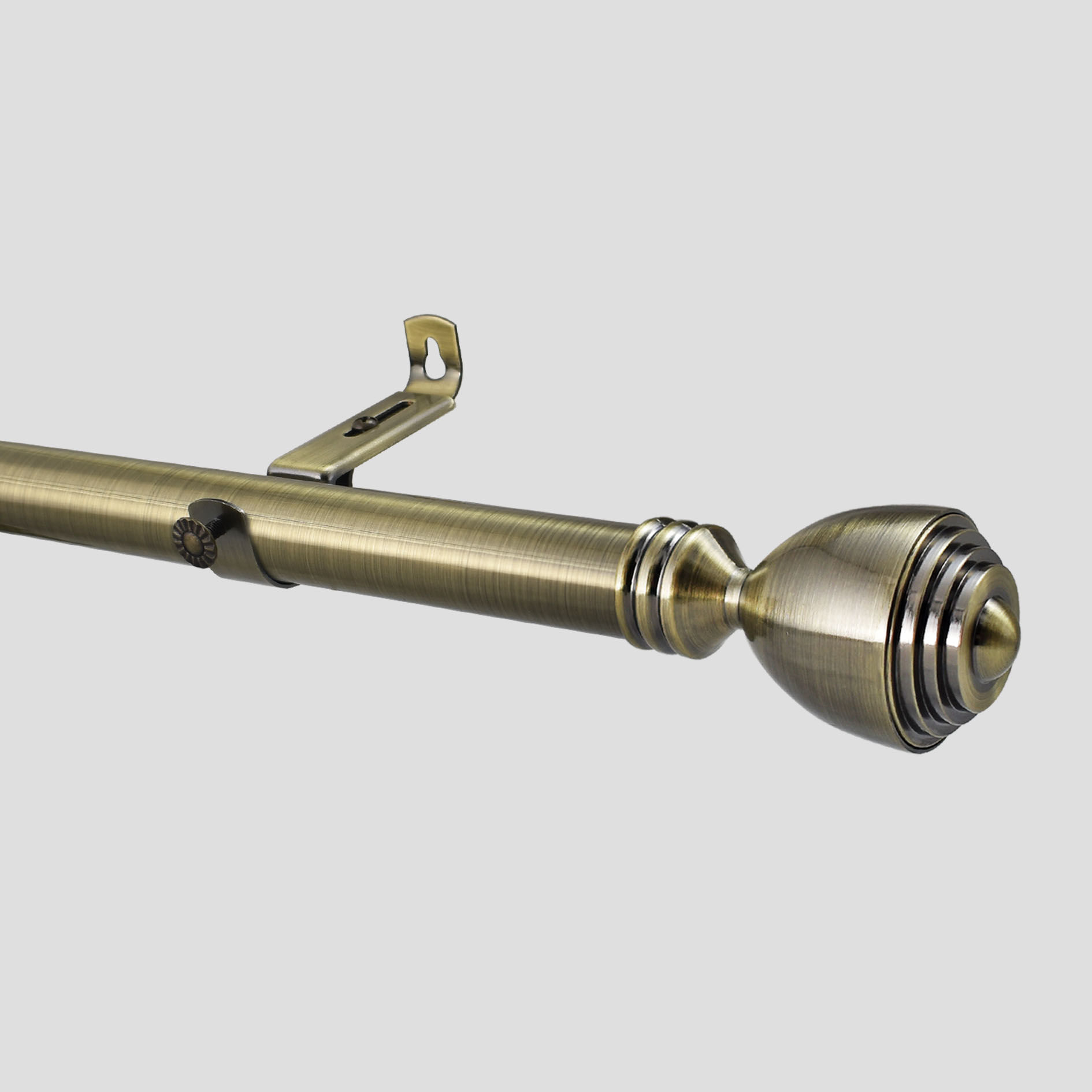 28mm and 19mm Flexi Antique Brass Eyelet Curtain Pole Vienna Finial