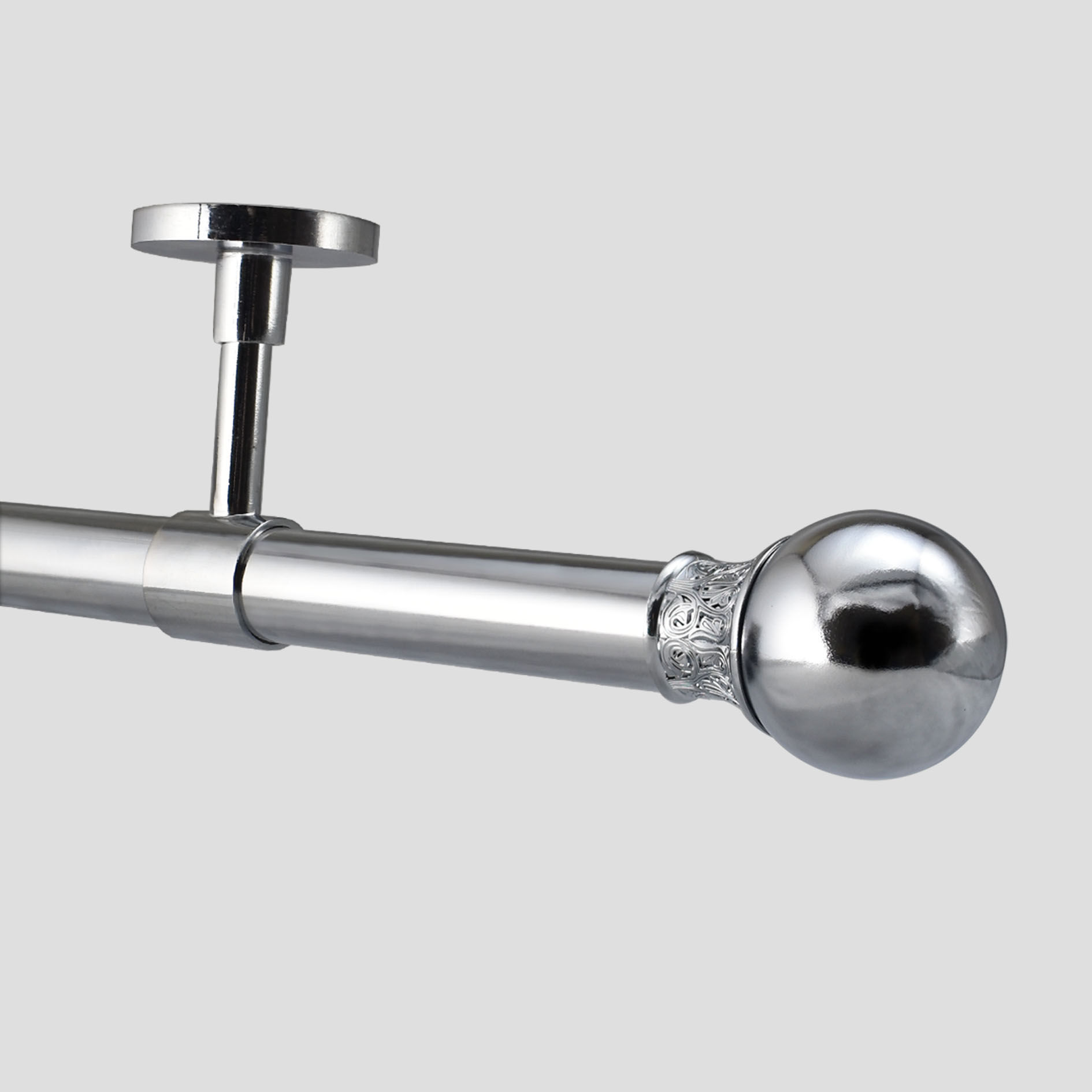 28mm Polished Chrome Ceiling Eyelet Curtain Pole Sofia Finial