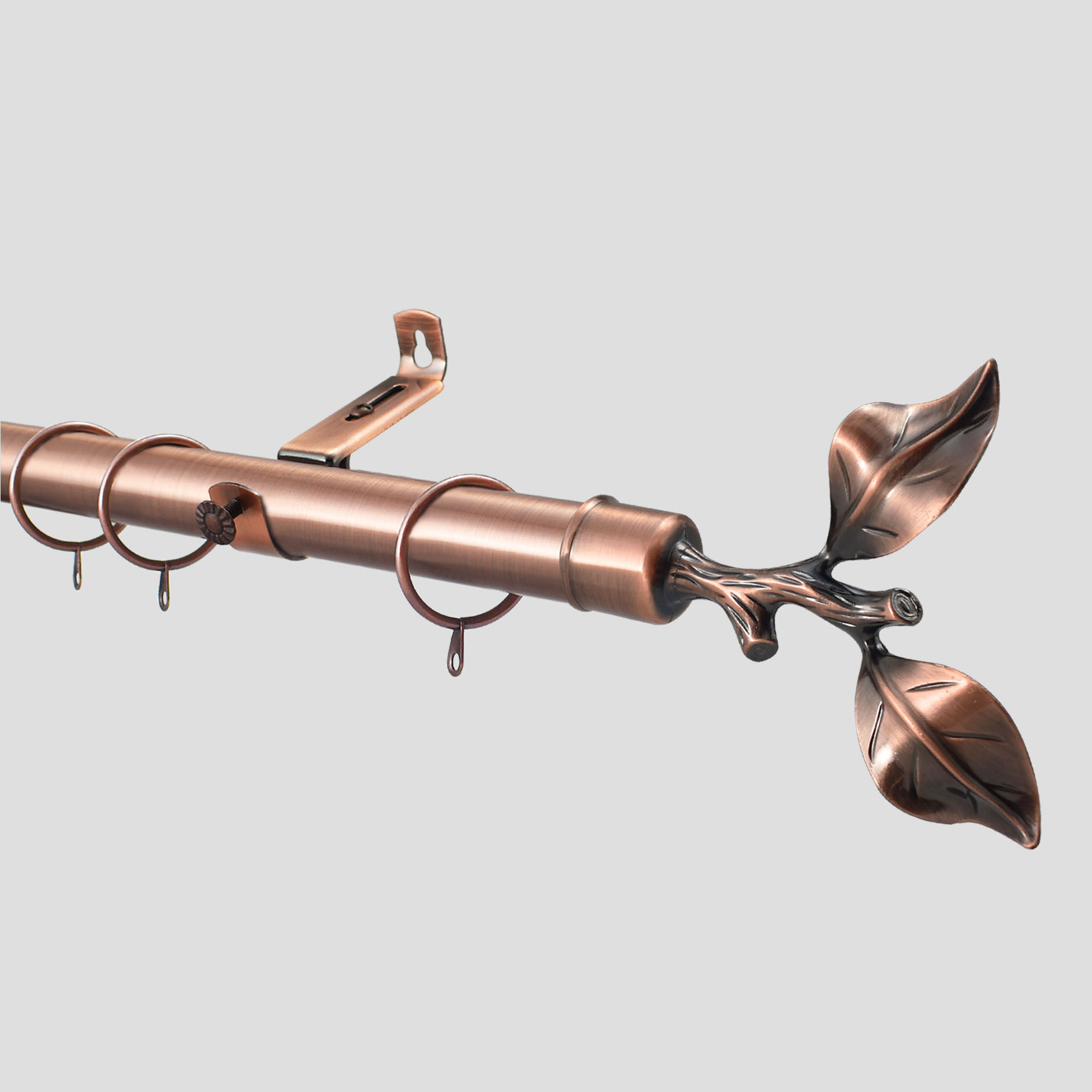 28mm and 19mm Flexi Antique Copper Rings Curtain Pole Tallinn Finial