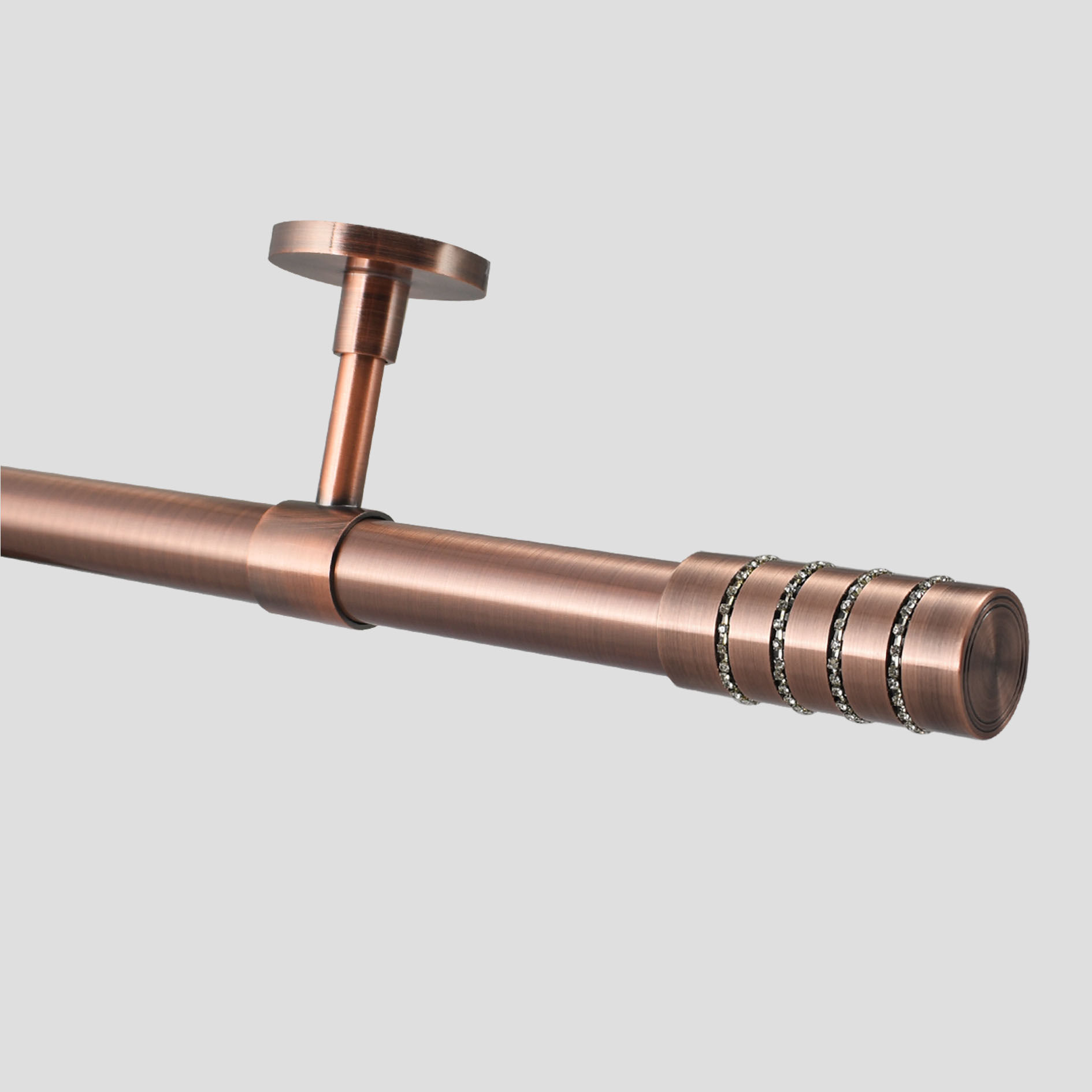 28mm and 19mm Antique Copper Ceiling Eyelet Curtain Pole Malmo Finial