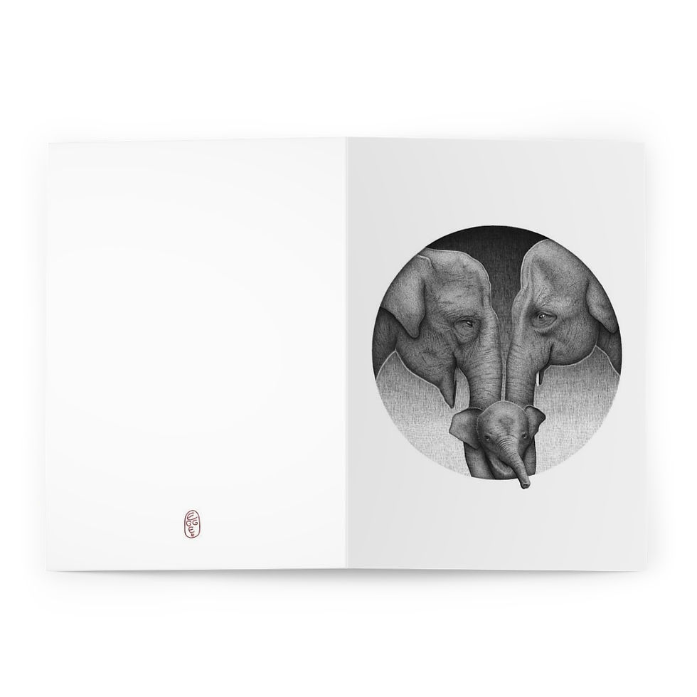 Elephant Family Greeting Cards (5 Pack)