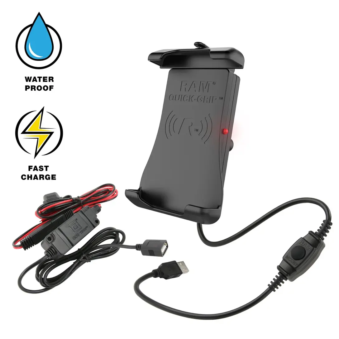 RAM ® Quick-Grip ™ 15W vattentät trådlös laddningshållare med laddare