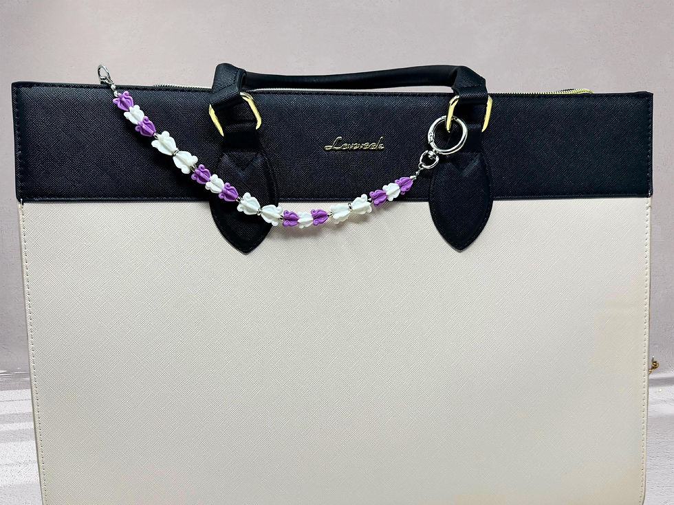 Thumbnail: White & Purple Crown Flower Bag/Purse Charm | Tia-Lei Bag Charms – 12"