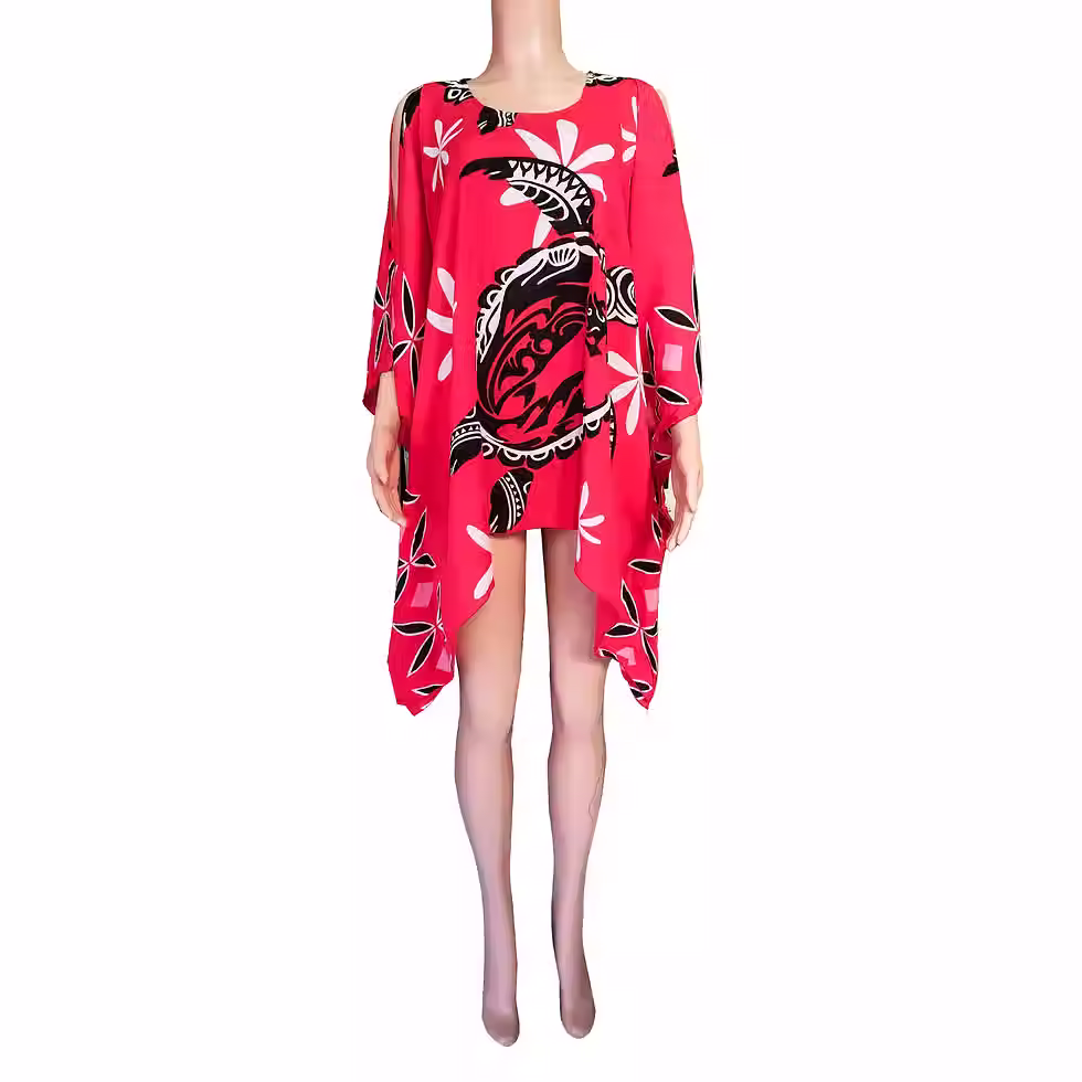 Thumbnail: Hawaiian Turtle Tiare Flower Poncho