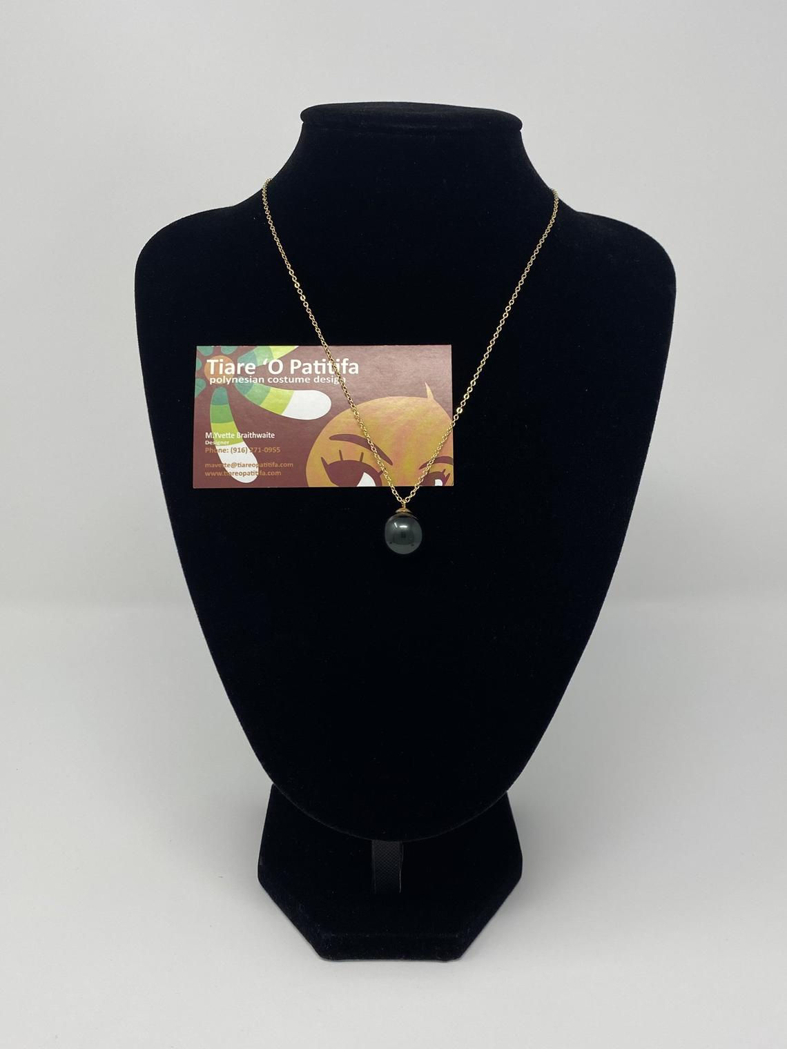 16MM 14kGF Tahitian Black South Sea Shell Pearl Necklace