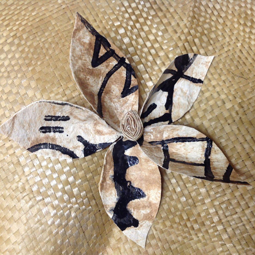 Thumbnail: XL Authentic Tapa Cloth Flower Clip
