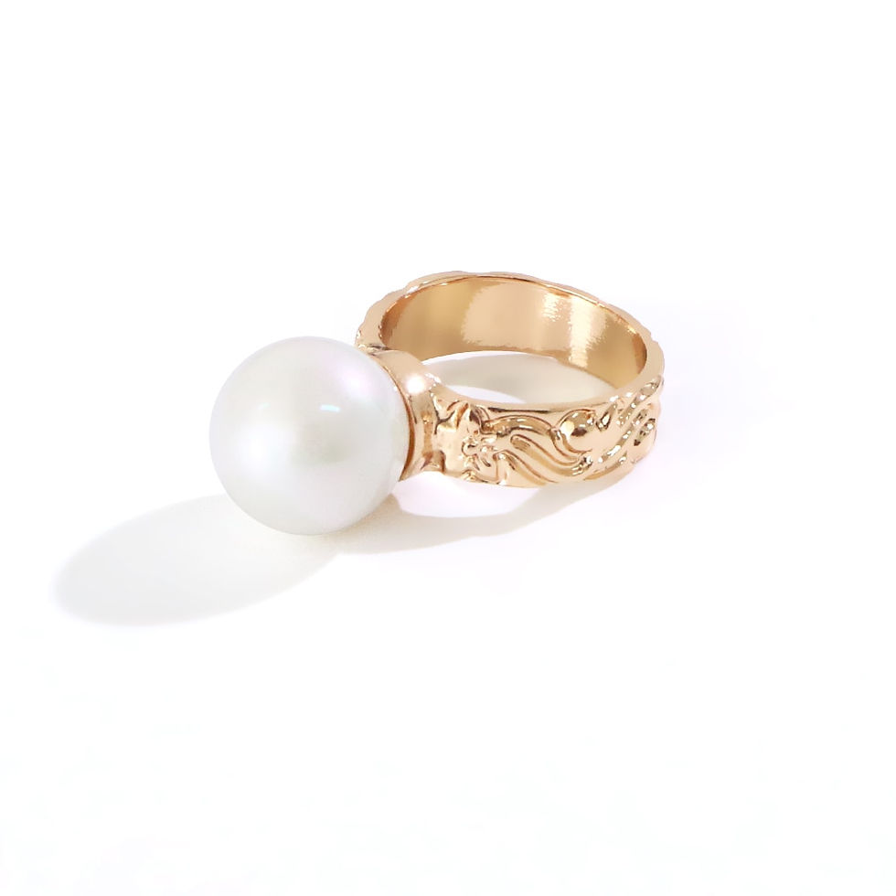 Thumbnail: Hawaiian Heirloom Gold Plated Pearl Ring
