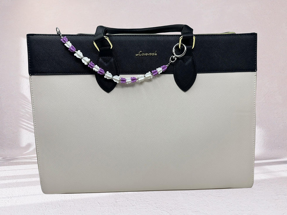 Thumbnail: White & Purple Crown Flower Bag/Purse Charm | Tia-Lei Bag Charms – 12"