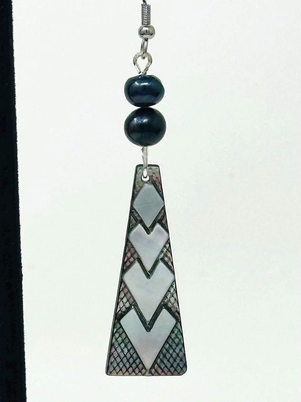 Thumbnail: Carved Tribal MOP Shell Earrings