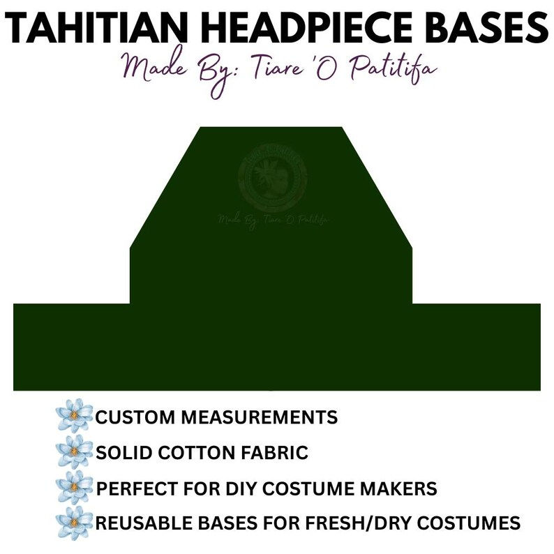 Thumbnail: Flat Top Angled Tahitian Headpiece Base – DIY Fresh or Dry Ori Tahiti Costume