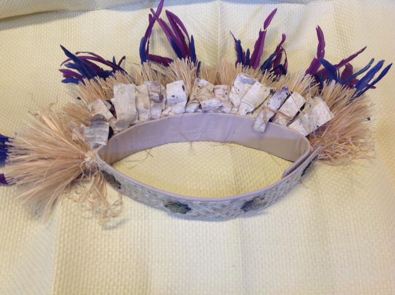 Thumbnail: Tiana Tapa/Feather Hair Clip & Hip Hei Set