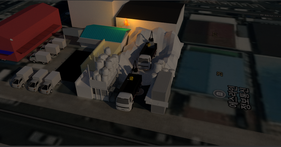 발화지점분석에 사용된 그림자 시뮬레이션