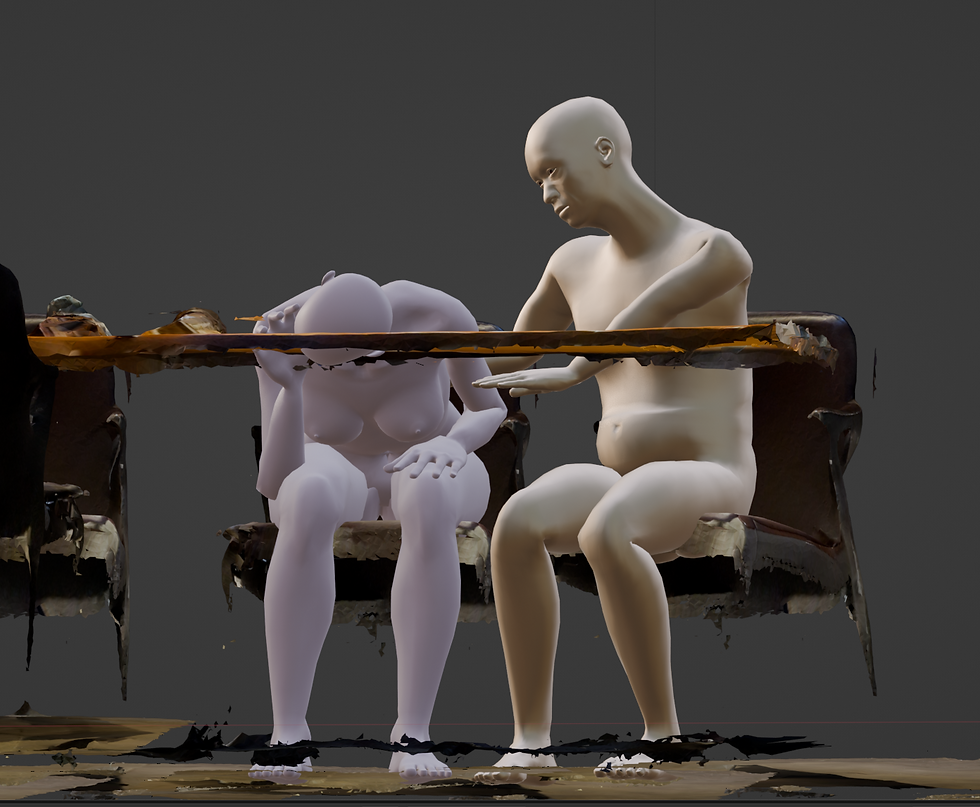 남성의 머리위치를 CCTV 영상과 동일한 좌표에 고정한 상태에서 왼팔은 제아무리 뻗어도 여성의 가슴에 닿지 않습니다. 