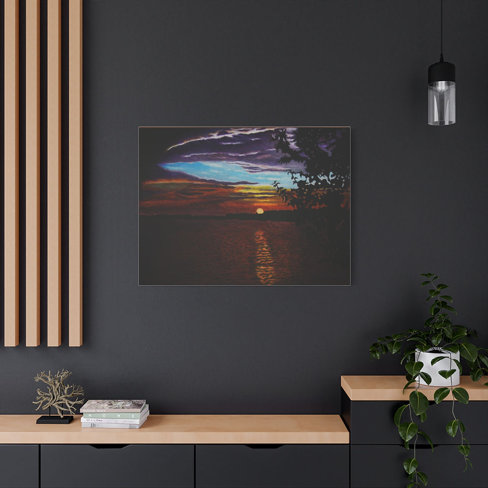 Thumbnail: Sunset Serenity Canvas Art Print, Home Décor